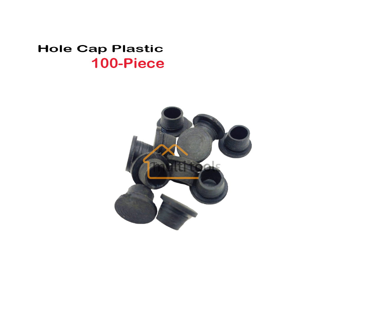 100-Pcs Hole Cap Plastic Black